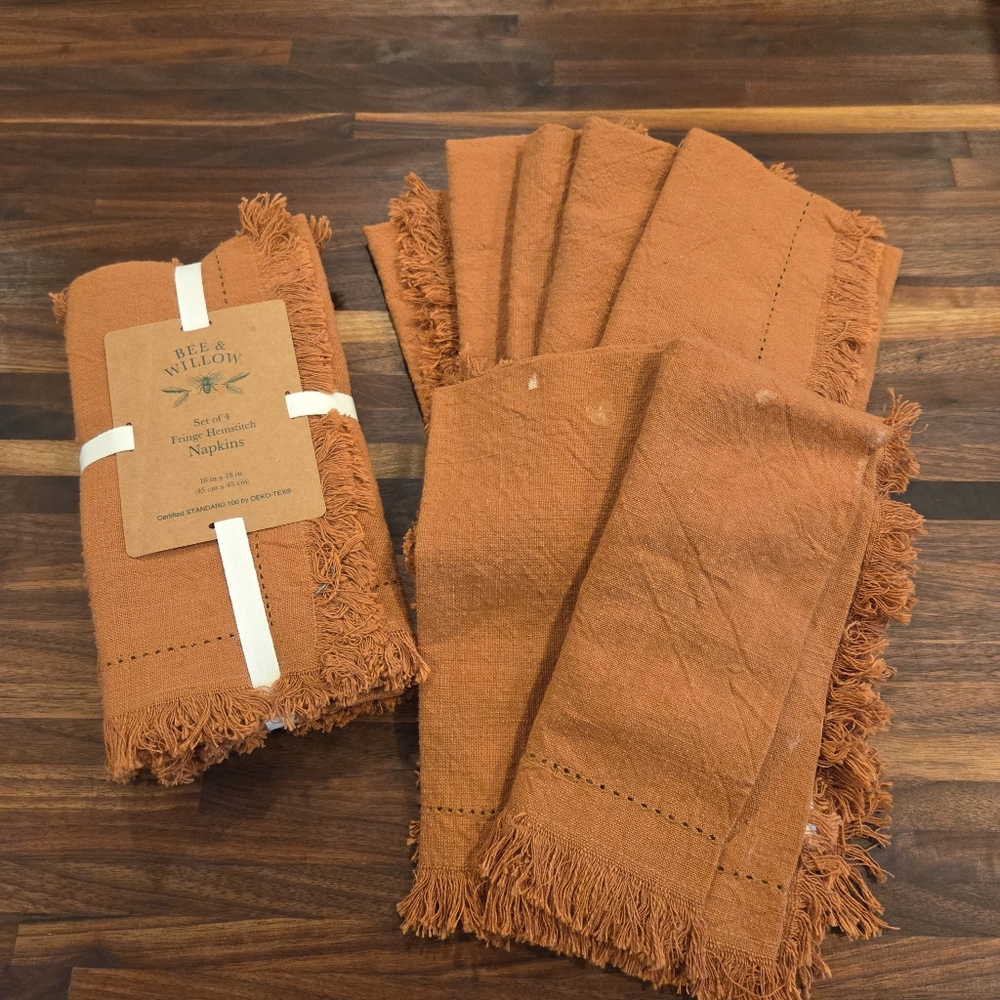 Bee & Willow Fringe Hemstitch Napkins 100% Cotton